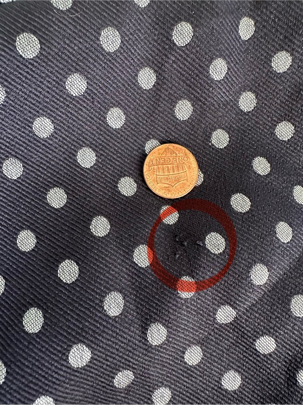 Ann Taylor Pencil Skirt 10P Navy Polka Dot Jacquard Petite Lined - Picture 6 of 9